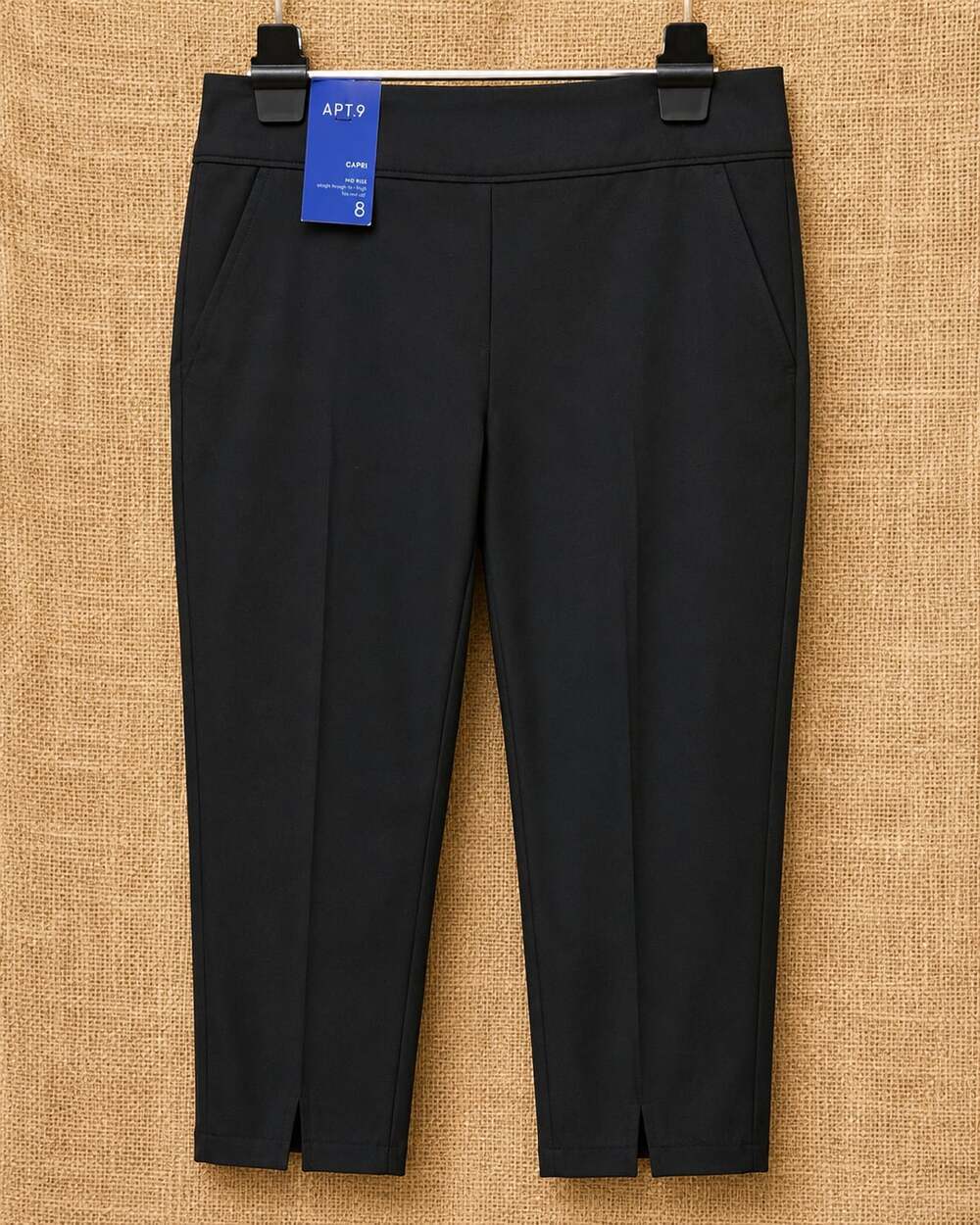 Apt. 9 Torie Mid Rise Straight Leg Capri Pants Size 8 Black